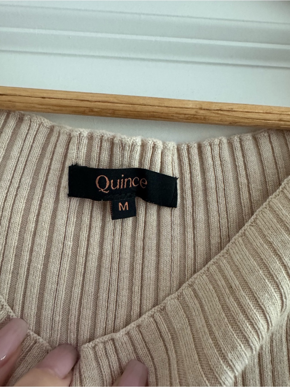 Quince Ribbed Sleeveless Maxi Dress in Beige - Picture 3 of 4